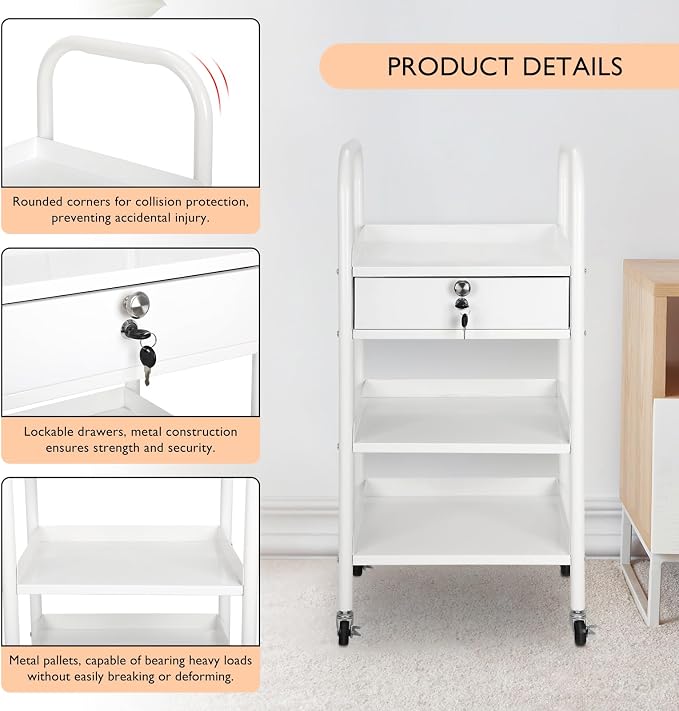 LEIBOU Beauty Salon Trolley Cart Hair Station - Image 4
