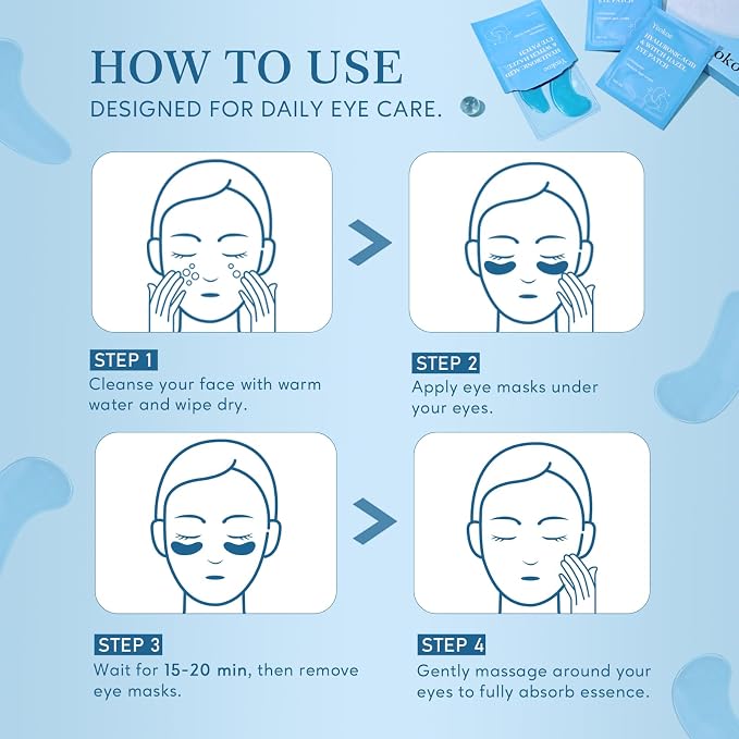 Yeokoe Under Eye Patches for Dark Circles, Puffy Eyes, 20 Pairs Face Masks - Image 6