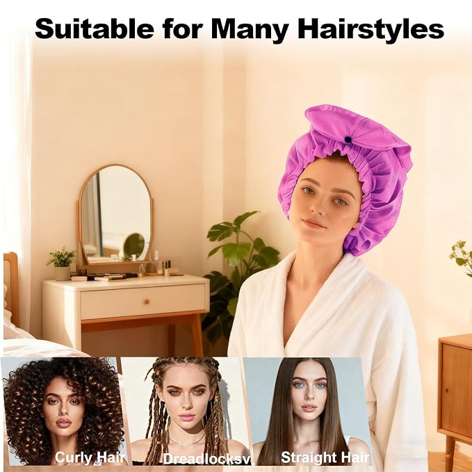 ELEBOX 4 Pack Extra Large Shower Cap - Image 3