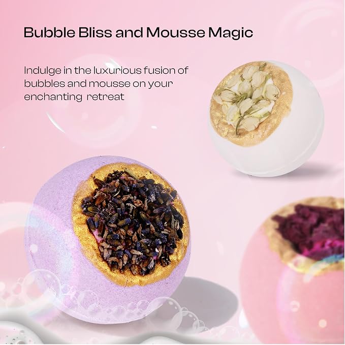 Bath Bombs for Women, Gift Set of 6 Fizzies Luxury Large Size - Image 4