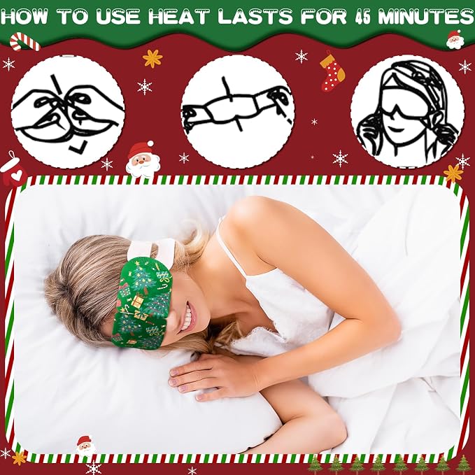Bonuci 90 Pcs Christmas Steam Eye Masks Bulk - Image 4