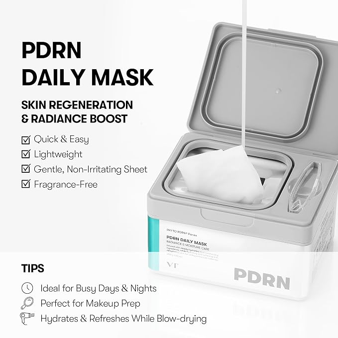 VT COSMETICS PDRN Daily Mask 30 Sheets, Vegan PDRN - Image 2