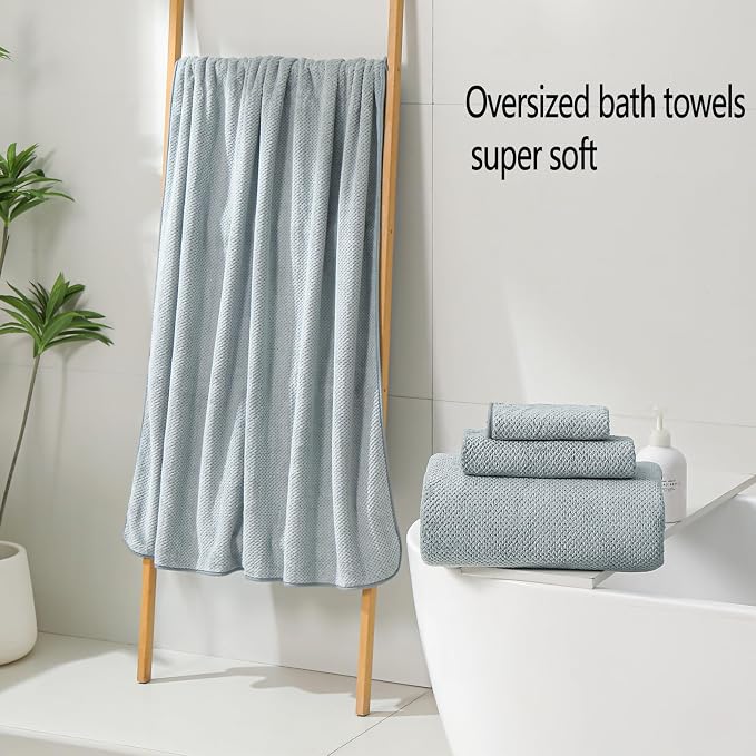YTYC 29x59 Inch Extra Large Bath Towels Set of 6 Quick Dry Super Soft - Image 3