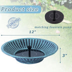 12.3" Solar Fountain Bird Bath for Outside, Metal Solar Bird Bath Fountains - Image 3