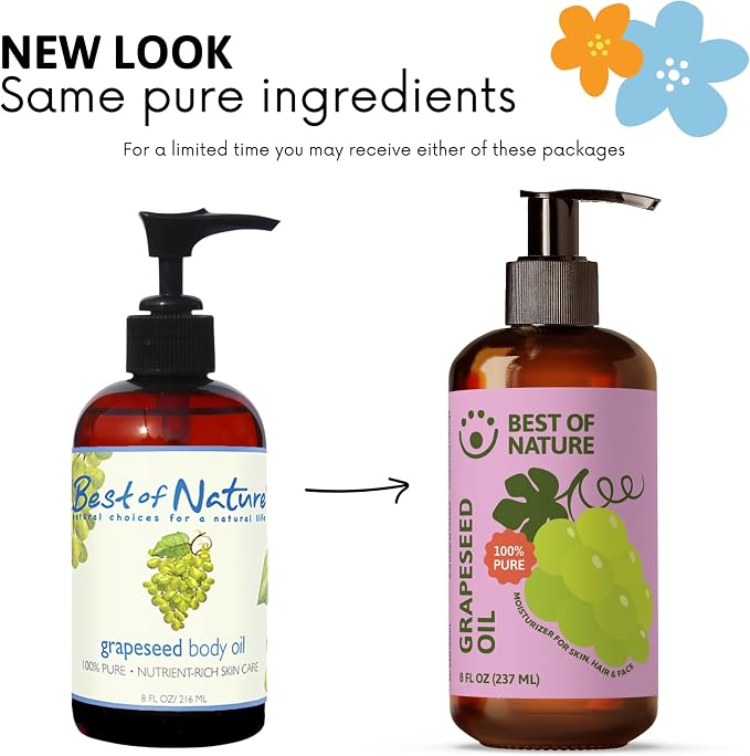 Best of Nature 100% Pure Grapeseed Massage & Body Oil, Unscented Lightweight - Image 12