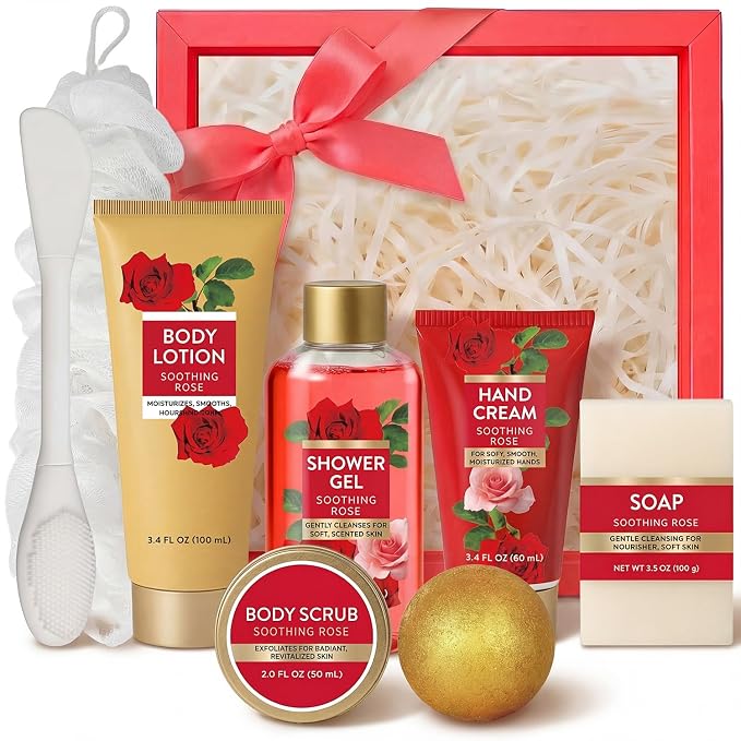 Spa Luxetique Gifts for Women 8pcs of Romantic Rose Gift Set for Women Bath and by SPALUXETIQUEWORLD