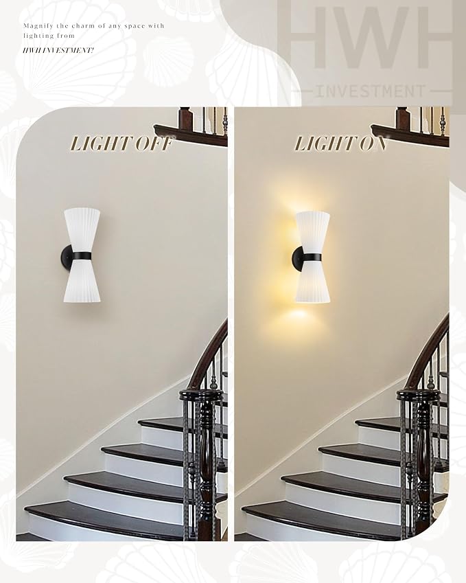 Modern Black Wall Sconce, HWH Up and Down Indoor Sconces Wall Lighting - Image 5