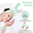 Zkptops 6Pcs Spa Headband for Washing Face Wristbands Set Women Bubble Makeup - Image 3
