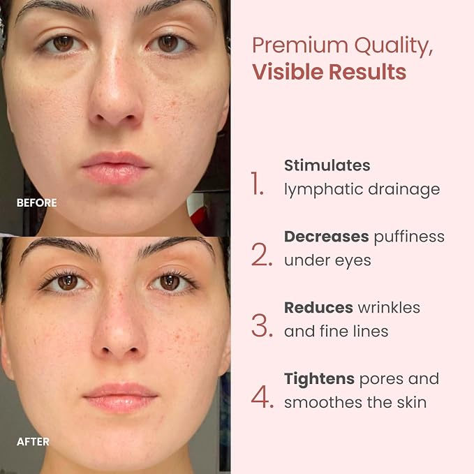 PLANTIFIQUE Face Roller and Gua Sha Rose Quartz Certified | Gifts | Guasha Tool - Image 2