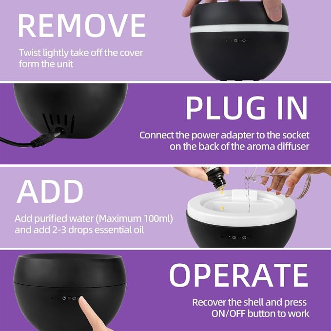 Essential Oil Diffuser, Small Ultrasonic Aromatherapy Diffuser - Image 8