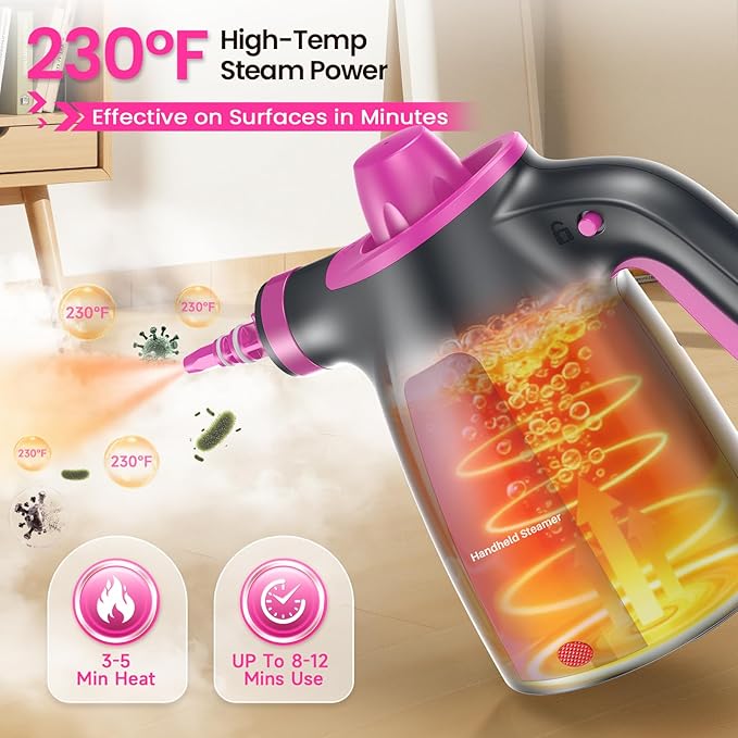 LABIGO Steam Cleaner, Pressurized Handheld Multi-Surface Natural Steam Cleaner - Image 2