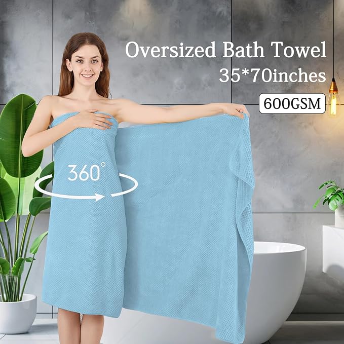Hailea Extra Large Bath Towels Set 35x70 Inches - Image 2