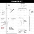 Midanya Shower System with Tub Spout, Bathtub Shower Faucet Set with Square - Image 5