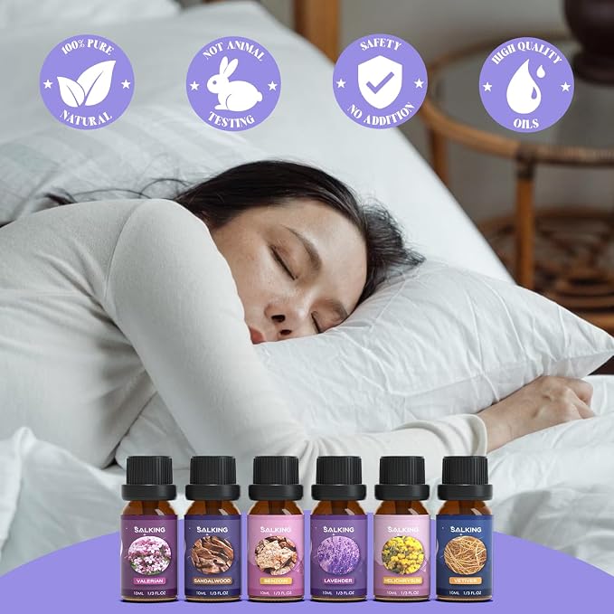 SALKING Sleep Essential Oils Set, Pure and Natural Essential Oils, Fragrance - Image 5
