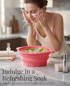 Face Ice Bath Bowl with Built-in Ice Tray, Collapsible Silicone Face Bowl - Image 4