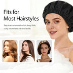 Shower Cap for Women Reusable Waterproof, Large Bath Cap - Image 4