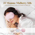 BeeVines 2 Pack 3D Contoured Sleep Mask 22 Momme Mulberry Silk Sleeping Eye - Image 2