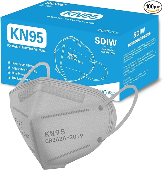 100PCS KN95 Face Masks 5 Layer Filter Efficiency≥95% by SDIW