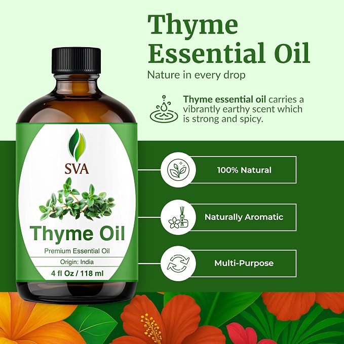SVA Thyme Essential Oil – 4 Fl Oz – 100% Natural Thyme Oil - Image 3