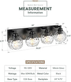 Bathroom Light Fixtures Over Mirror, 4-Light Modern Sconces Wall Lighting - Image 2