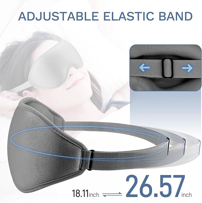 FlyCoco 99% Fully Block Out Light Eye Sleep Mask, 3D Deep Contoured Eyes Cover - Image 6