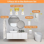 hykolity 3-Light Bathroom Vanity Light, 5-Piece All-in-One Bathroom Set - Image 4