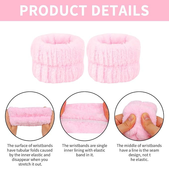 6Pcs Spa Set, Terry Cloth Headbands & Wrist Washbands - Image 6