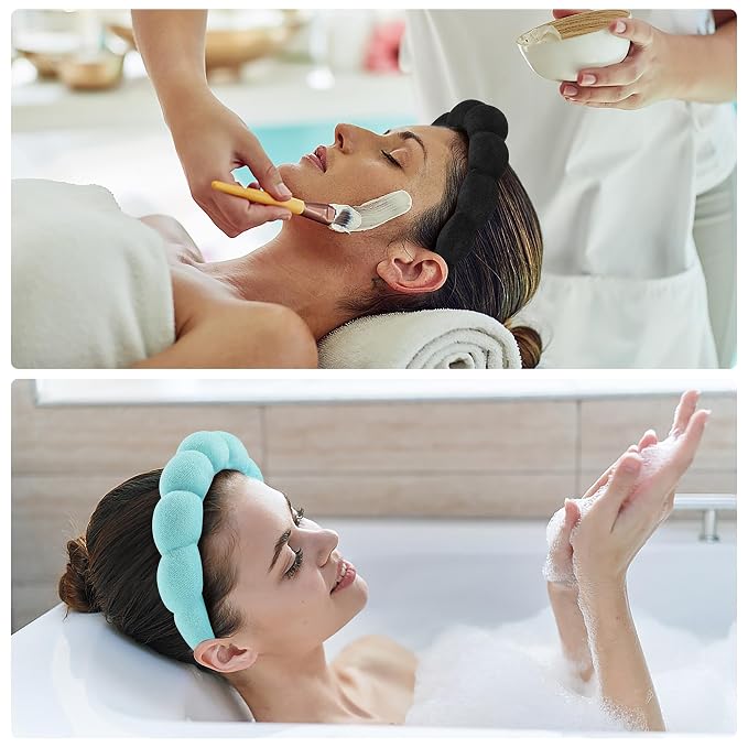Ztomine Spa Headbands for Washing Face or Facial, Terry Cloth Headband Wash - Image 2