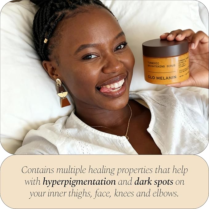 GLO Melanin Turmeric Scrub for Dark Spots, Brightening Inner Thighs Bikini Area - Image 6