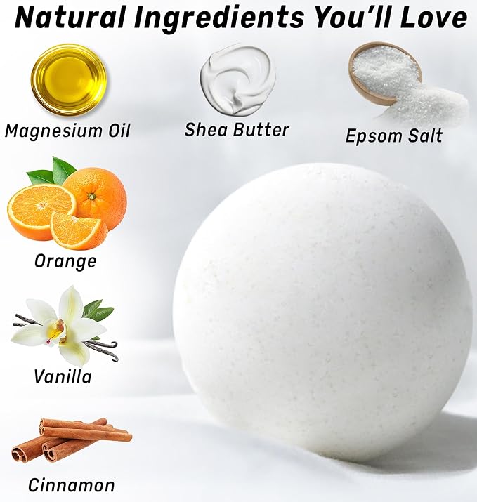 Magnesium Bath Bombs Post Workout Recovery Sore Muscles Tension Epsom Salt - Image 3