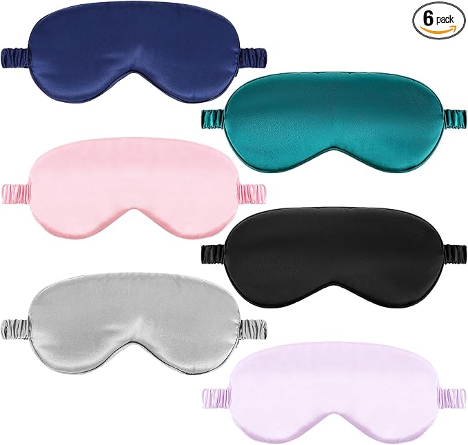 Silk Sleep Masks, 6 Pack Eye Masks by WY+LIGHTING+LEVEL