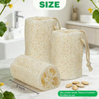pisdoplop Natural Loofah Exfoliating Body Sponge Scrubber, 5 inch-Long Organic - Image 2