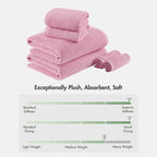 Madison Park Bathroom Towel Set of 6 Diagonal Ribbed, 500 GSM - Image 8