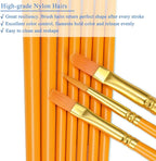 BOSOBO Paint Brushes Set, 10 Pieces Round Pointed Tip Paintbrushes Nylon Hair - Image 4