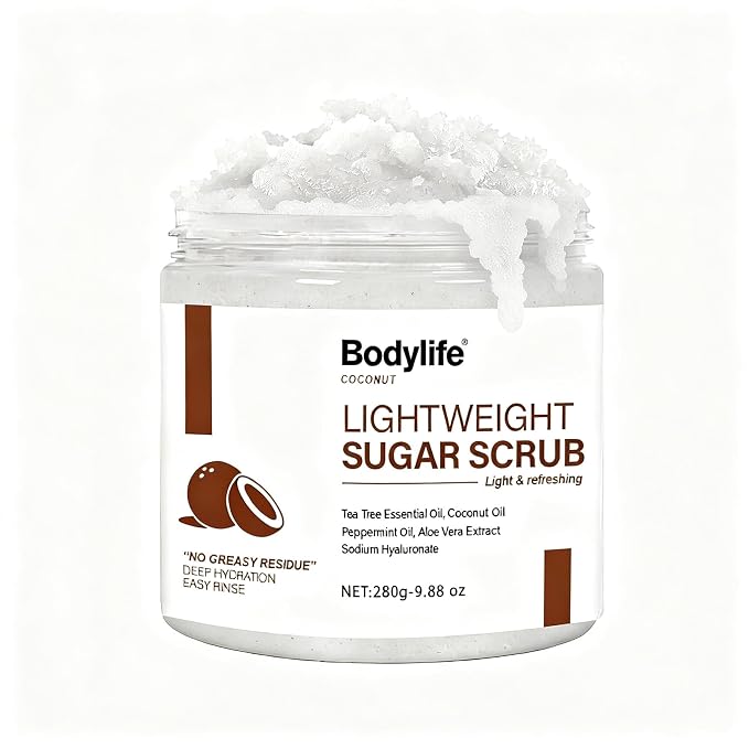 Coconut Sugar Scrub for Body Face & Feet by BodyLife