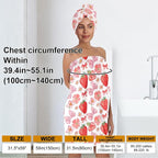 Women’s Strawberry & Bow Bath Wrap Set - Image 3