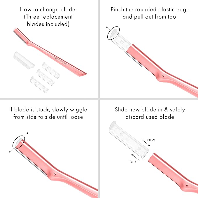 Tweezerman Exclusive Tea Rose Facial Razor - Image 3