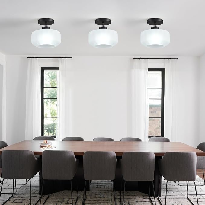 Industrial Black Matte Light Fixtures Ceiling Mount, - Image 8