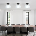 Industrial Black Matte Light Fixtures Ceiling Mount, - Image 8