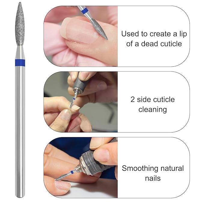 Cuticle Nail Drill Bit, Nail Drill Bits Professional Diamond Bits - Image 4