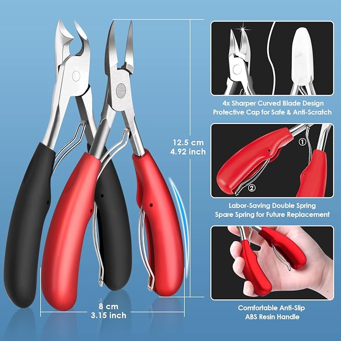 Modacraft 8 PCS Podiatrist Toenail Clippers, Professional Heavy Duty Ingrown & - Image 2
