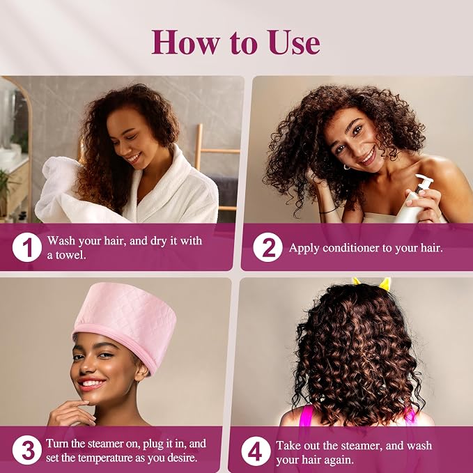 Heat Cap for Deep Conditioning: 10-Level Heats Up Quickly 3 Time Settings Hair - Image 7