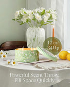 M&SENSE Two-Wicks Gardenia Scented Candles 12oz, 2 Wick Soy Spring Soy Candle - Image 5