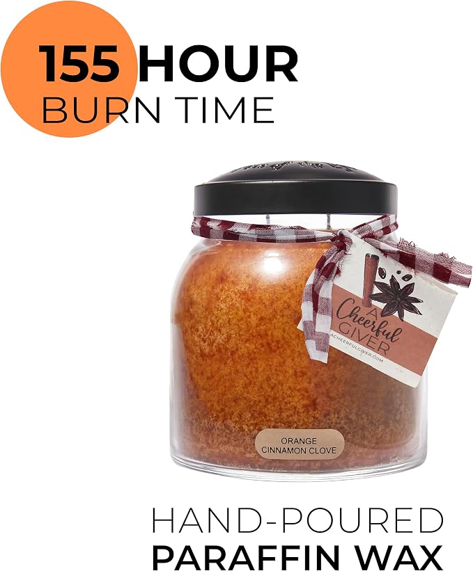A Cheerful Giver — Orange Cinnamon Clove - 34oz Papa Scented Candle Jar - - Image 3