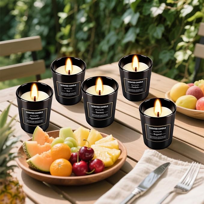 12 Pack Scented Black Candles Gift Set, Natural Soy Wax Aromatherapy Candles - Image 9