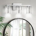 LED Modern Bathroom Light Fixtures Over Mirror, 3-Light Brushed Nickel Vanity by LightingUpYourSpace