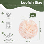 Yolaist Loofah Sponge 4 Pack, Exfoliating Body Scrubber - Image 2