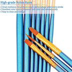 BOSOBO Paint Brush Sets, 6 Pack 60 Pcs Pointed-Round Tip Paintbrushes Nylon - Image 4