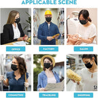 Black Disposable Face Masks 4 Layers Protection 50Pcs, Breathable Dust Mask - Image 6