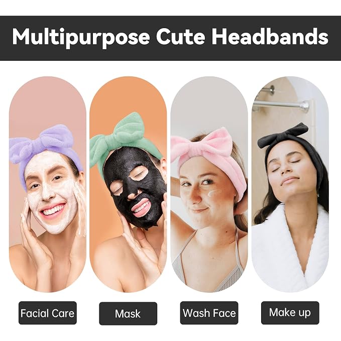 Ondder Spa Headband for Washing Face 8 Pack Aossrted Skincare Headbands for - Image 5
